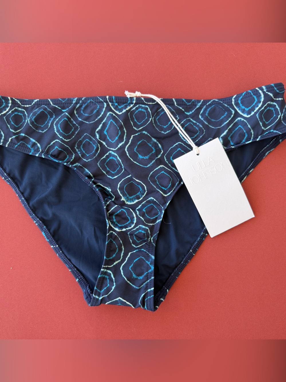 Ulla Johnson Navy Multi Geometric Print aquamarine Bikini Bottoms